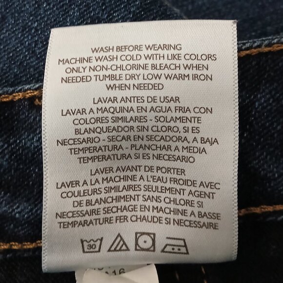 Style & CO Trouser Jeans Size 16 Side Buckle Wide Leg Dark Wash Denim Stretch - Picture 10 of 10